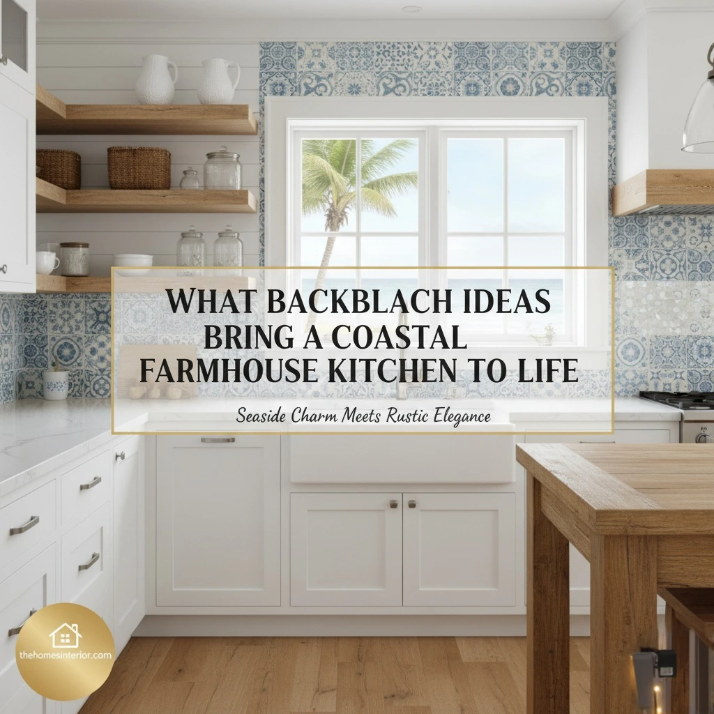 Coastal farmhouse kitchen backsplash