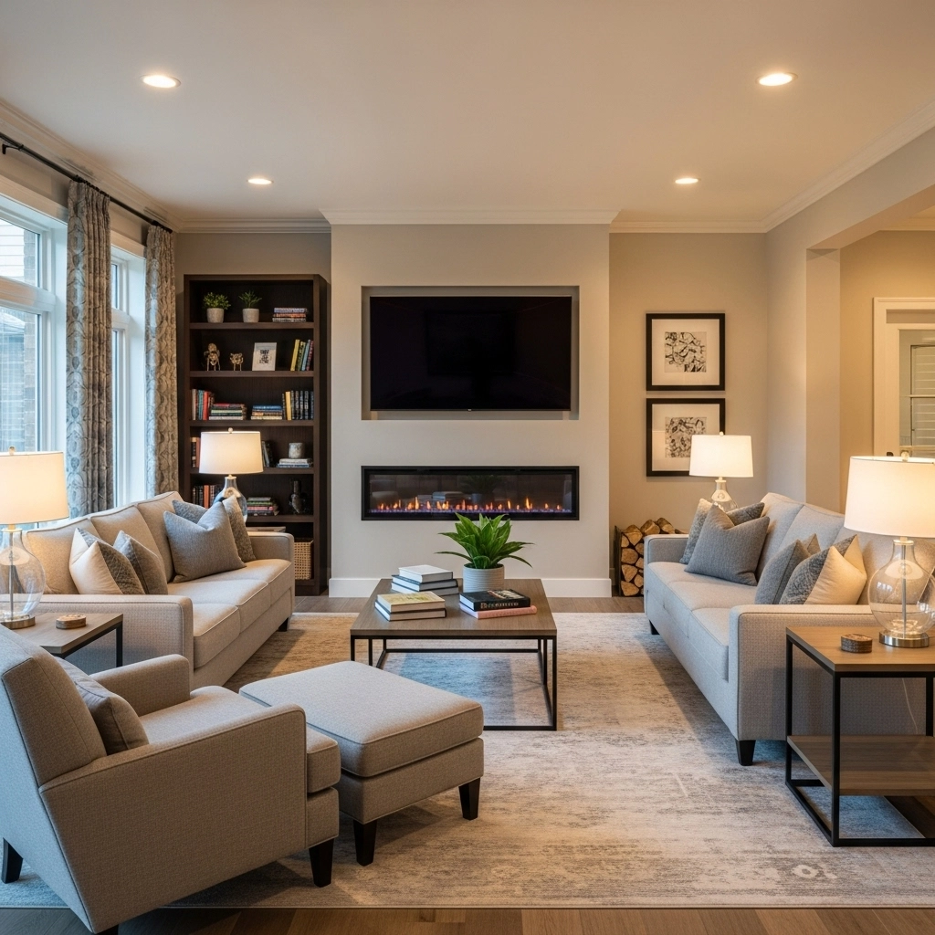 How to Arrange Living Room Furniture with TV and Fireplace