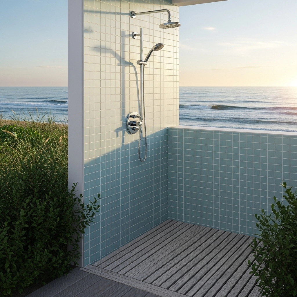 Outdoor Shower Tile - Porcelain Tile 