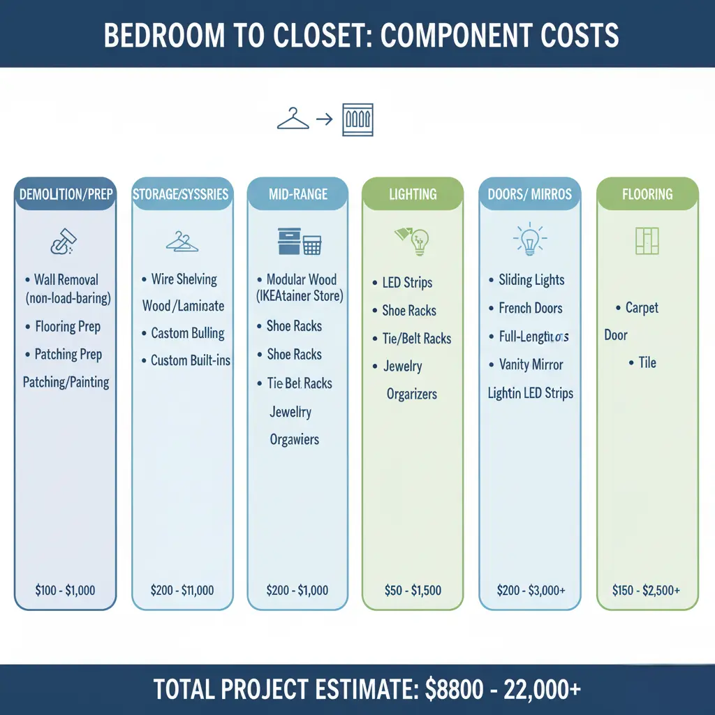 How Much Does It Cost to Turn a Bedroom Into a Closet