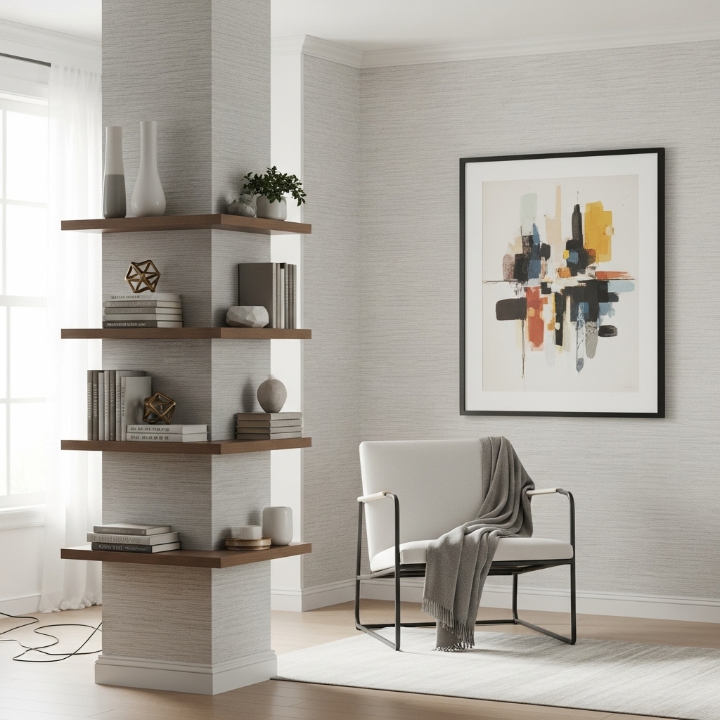 How to Decorate a Column in the Living Room