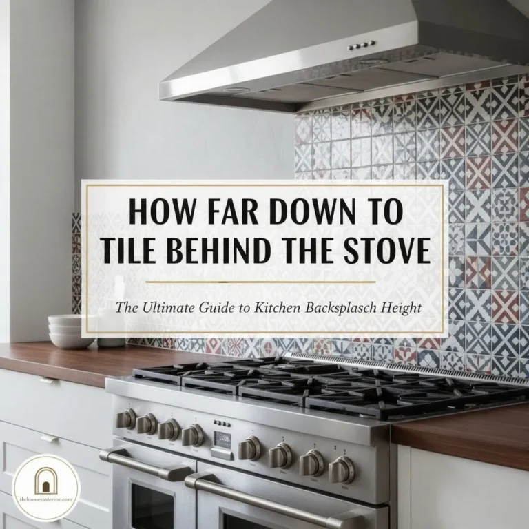 how far down to tile behind the stove