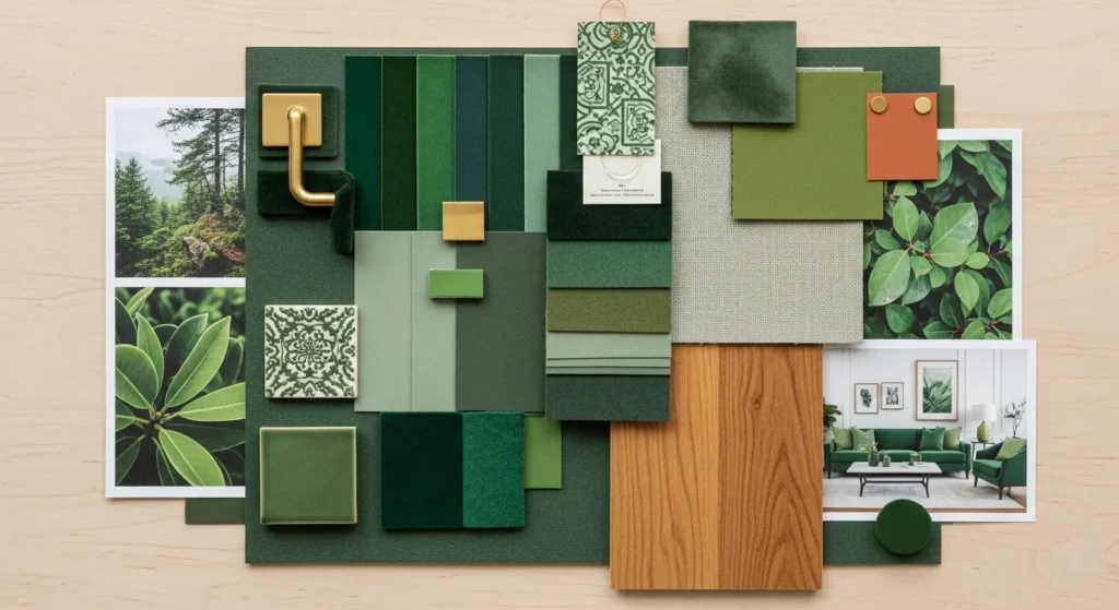 How to Create a Green Boards Inspo for Your Living Room Color Palette