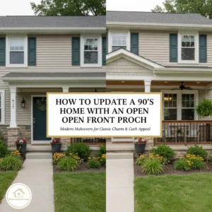 How to Update a 90’s Home With An Open Front Porch No Railing