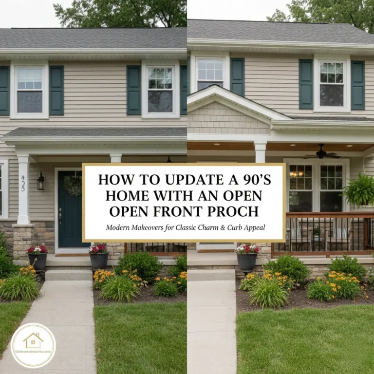 How to Update a 90’s Home With An Open Front Porch No Railing