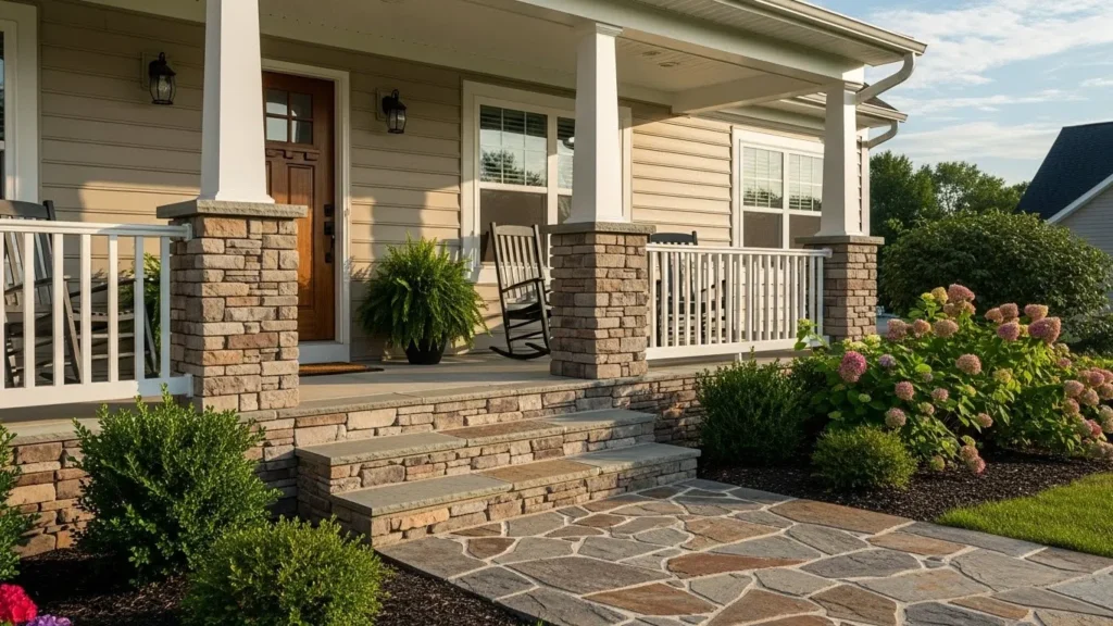Updating Our 90’s Home With An Open Front Porch No Railing