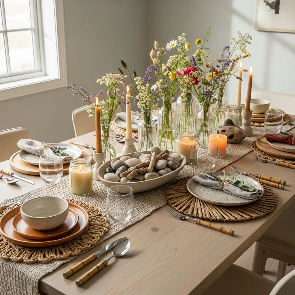 fun natural table settings