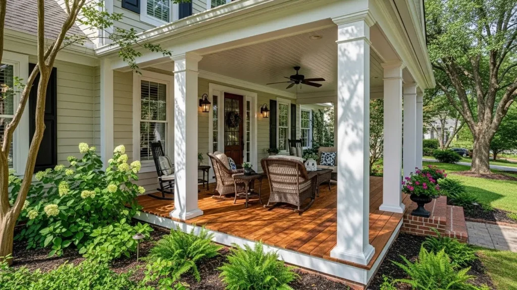 modern open porch benefits greatly from updated flooring